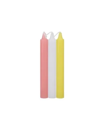 Doc Johnson Japanese Drip Candles, 3-Pack, Pink, White, Yellow