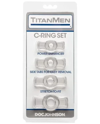Doc Johnson TitanMen Cock Ring Set Clear
