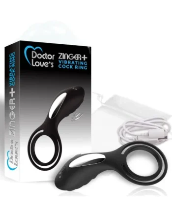 DOCTOR LOVE ZINGER+ VIBRATING RECHARGEABLE COCK RING BLACK