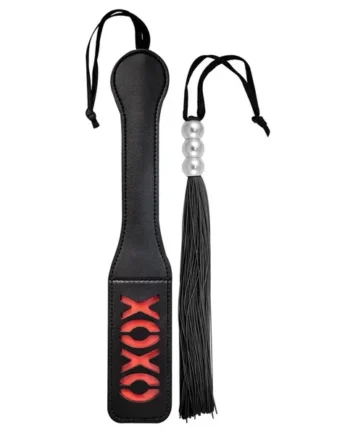 Dominant Submissive Collection Paddle and Whip set – Black