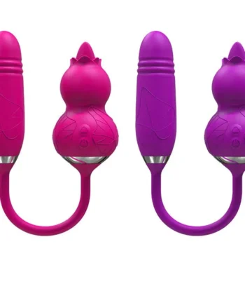 Double End Thrusting Anal Dildo Clit Stimulator - Realistic Gourd Silicone Female Sex Toys Gift