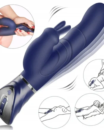 Double Motors Heating Massaging 10 Modes Waterproof Rabbit Vibrator