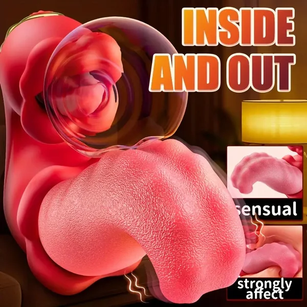 Double Tongue Licking Swing Female Clitoral Rose Vibrator Female Sex Toy