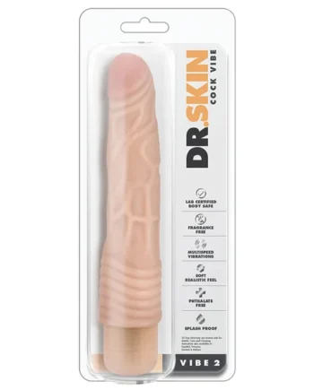 Dr. Skin Cock Vibe 2 Realistic Beige 9-Inch Long Vibrating Dildo
