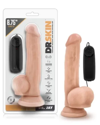 Dr. Skin - Dr. Jay - 8.75 Inch Vibrating Cock With Suction Cup - Vanilla