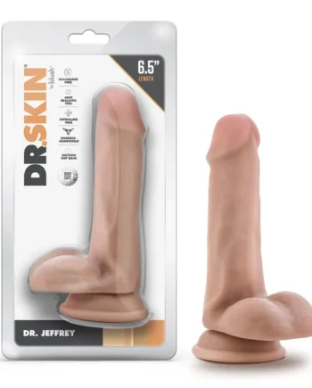 Dr. Skin - Dr. Jeffrey - 6.5 Inch Dildo With Balls - Beige
