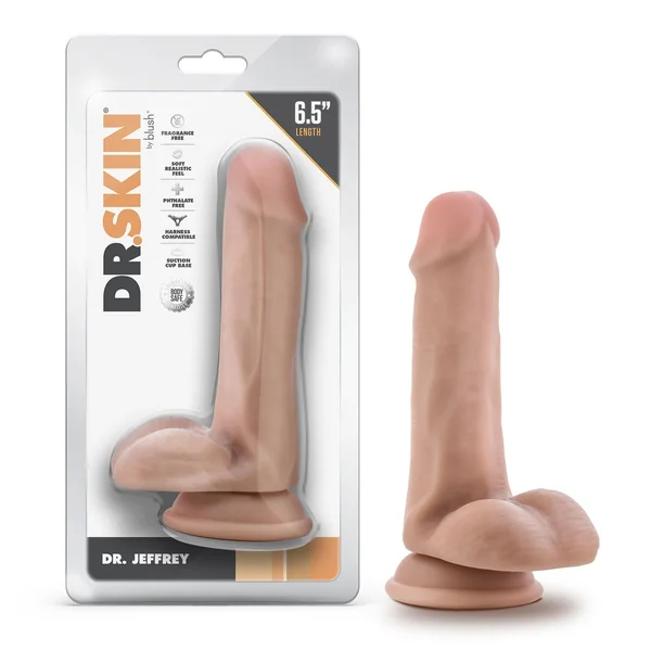 Dr. Skin - Dr. Jeffrey - 6.5 Inch Dildo With Balls - Beige