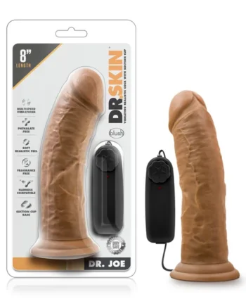 Dr. Skin - Dr. Joe - 8 Inch Vibrating Cock With Suction Cup - Mocha