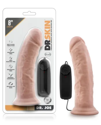 DR SKIN DR JOE 8IN VIBRATING COCK W/ SUCTION CUP VANILLA