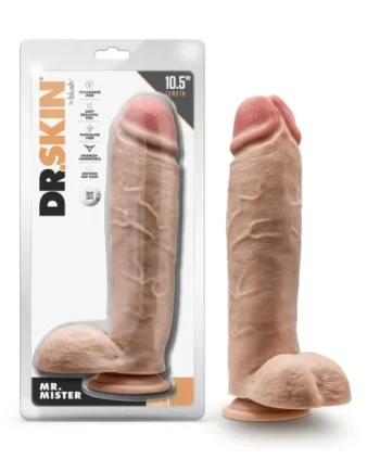 DR. SKIN DR. MISTER 10.5IN DILDO W/ BALLS BEIGE