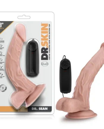 DR. SKIN DR. SEAN 8IN VIBRATING COCK W/ SUCTION CUP VANILLA