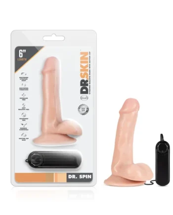 Dr. Skin - Dr. Spin - 6 Inch Gyrating Realistic Dildo - Vanilla