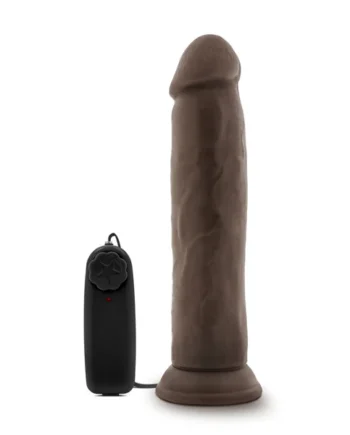 Dr. Skin - Dr. Throb - 9.5 Inch Vibrating Realistic Cock With Suction Cup - Chocolate