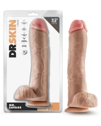 Dr. Skin - Mr. Savage - 11.5 Inch Dildo With Balls - Beige