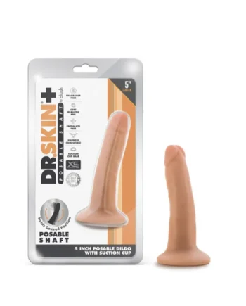 DR SKIN PLUS 5IN POSEABLE DILDO VANILLA
