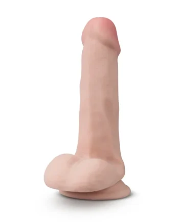 Dr. Skin Plus - 6 Inch Posable Dildo With Balls - Vanilla