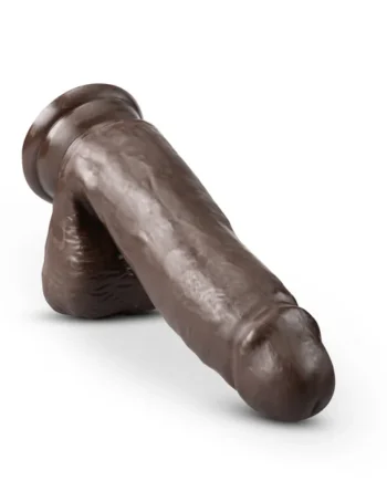 Dr. Skin Plus - 7 Inch Posable Dildo With Balls - Chocolate