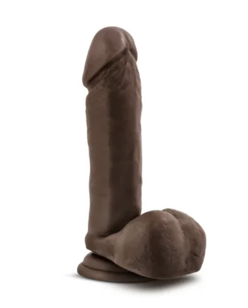 Dr. Skin Plus - 8 Inch Posable Dildo With Balls - Chocolate