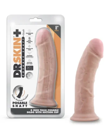 Dr. Skin Plus - 8 Inch Thick Posable Dildo - Vanilla