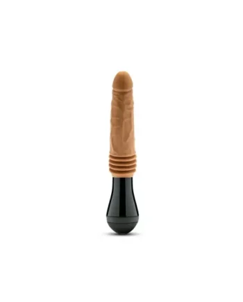 Dr. Skin Silicone Dr. Arthur Thrusting Gyrating Vibrating Dildo, 5.0 Inch Insertable, 1.75 Inch Max Width, Tan