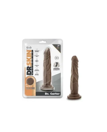 Dr. Skin Silicone – Dr. Carter – 7 Inch Dong with Suction Cup – Chocolate
