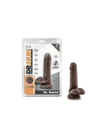 Dr. Skin Silicone – Dr. Daniel – 6 Inch Dildo with Suction Cup – Chocolate