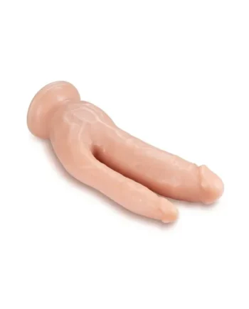 Dr. Skin Silver Collection Dual Penetrating Dildo with Suction Cup 8in – Vanilla