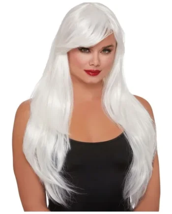 Dreamgirl Layered Long Wig, White, One Size