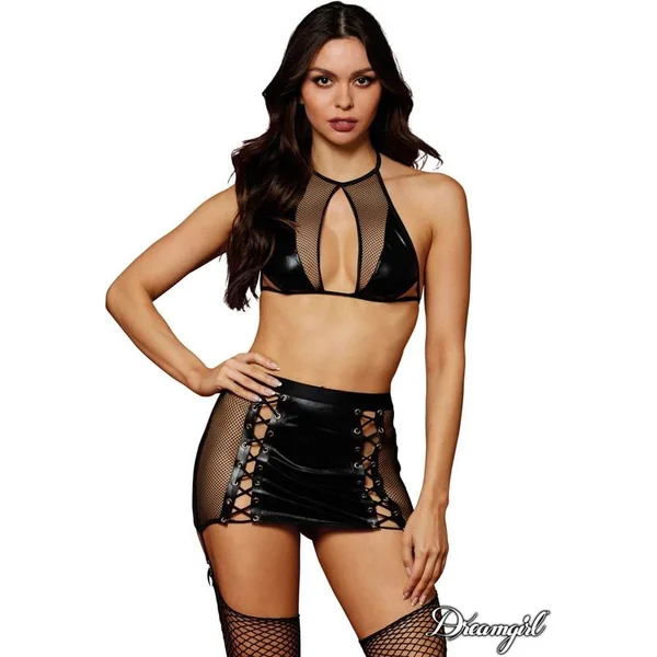 Dreamgirl Lingerie - Leatherette Set 13290