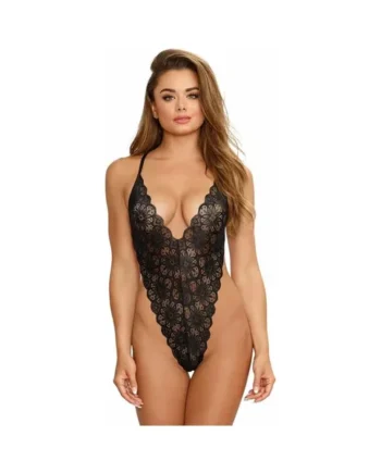 Dreamgirl Teddy & Sheer Mesh Maxi Skirt With G-String Black Large Hanging