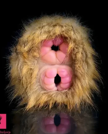 Dual Channel Monkey Fur Animal Pussy Toy With Removable Faux