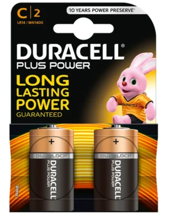 DURACELL - PLUS POWER BATTERY C LR14 2 UNITS