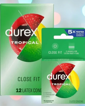 Durex Tropical Close Fit Flavored Condoms 🍓 🍌 🍎 🍊