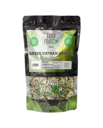 Earth Kratom 1500ct Capsules Green Vietnam