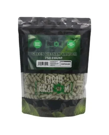 Earth Kratom 750ct Capsules Green Vietnam