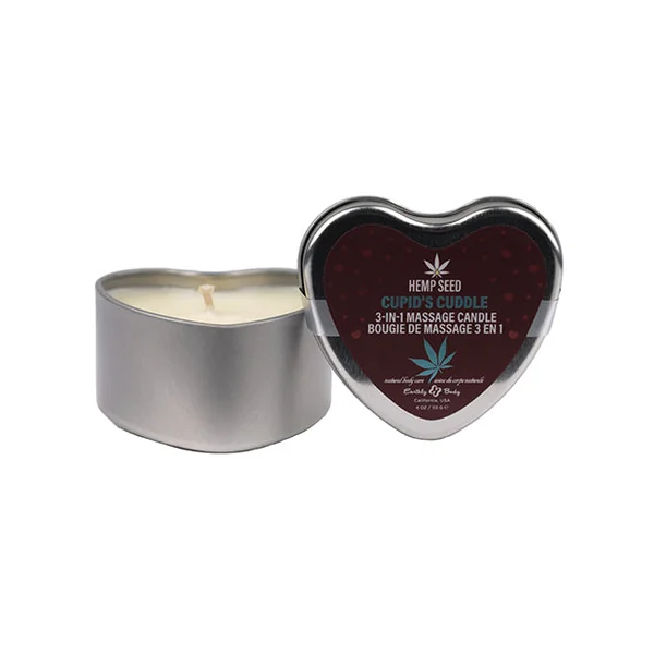 Earthly Body 2024 Valentines 3 In 1 Massage Heart Candle - 4 Oz