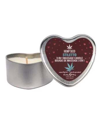 Earthly Body 2025 Valentines 3 in 1 Massage Heart Candle - 4.7 oz Stiletto