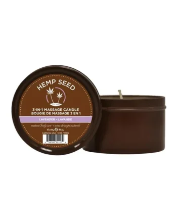 Earthly Body Hemp Seed 3 In 1 Massage Candle – Lavender 6oz
