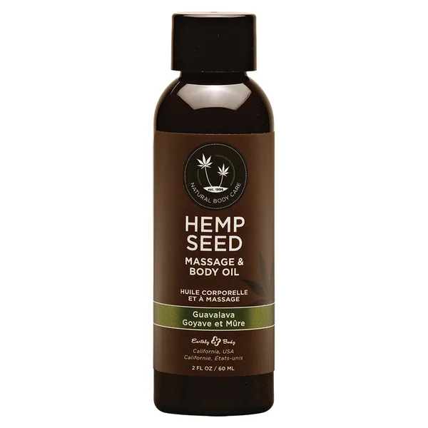 Earthly Body Hemp Seed Massage & Body Oil - Guavalava 2oz