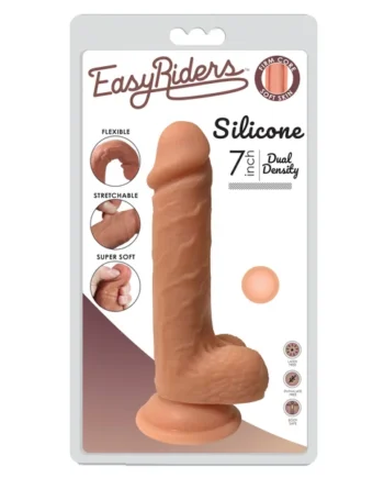 EASY RIDERS 7IN DUAL DENSITY SILICONE DONG W/ BALLS