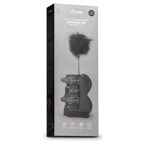 Easy Toys Beginners 6 Piece Beginners Bondage Set - Black