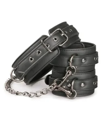 Easy Toys Faux Leather Collar W-handcuffs