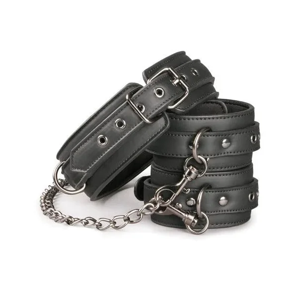 Easy Toys Faux Leather Collar W-handcuffs