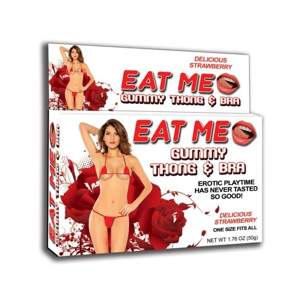 Eat Me Gummy Thong & Bra Strawberry by Hott Products