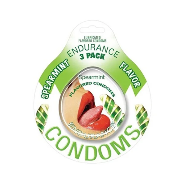 Endurance Condoms - Spearmint - 3 Pack