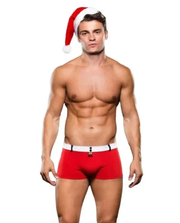Envy Santa Hat And Shorts 2 Piece Costume Set Red White ML