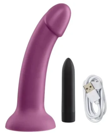 Ergo Super Flexi III Dong Soft and Flexible Liquid Silicone With Vibrator - Plum
