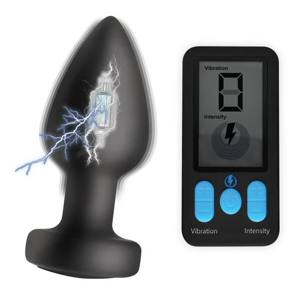 E-Stim and Vibrating Anal Plug - Black