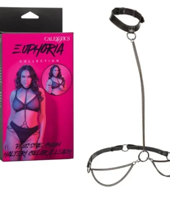 EUPHORIA CHAIN HALTER COLLAR & LEASH PLUS SIZE