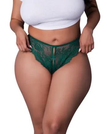Evermore Split Crotch Panty - Emerald QN